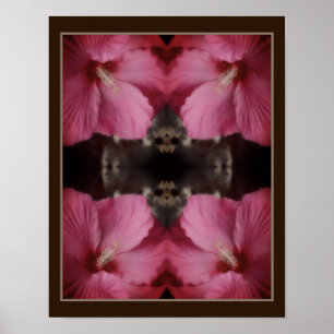 Abstrakte Teilfarbe der rosa Hibiskusblüte Poster