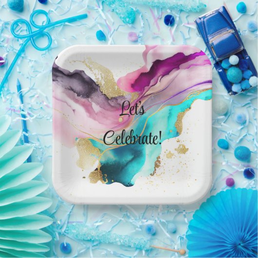 Abstrakte Teller aus Marmor (Party)