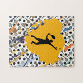 Abstrakte Tennis Art Rackets Balls & Players Coach Puzzle (Horizontal)