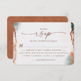 Abstrakte Terra Cotta Wedding Meal Choice RSVP Car