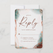 Abstrakte Terra Cotta Wedding RSVP Antwortkarte (Vorderseite)