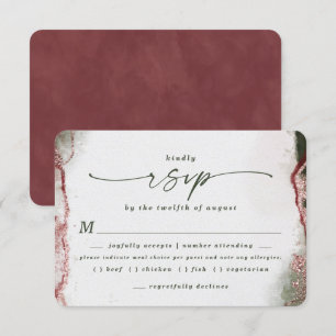 Abstrakte Terra Rosa Wedding Meal Choice RSVP Kart Karte
