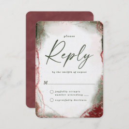 Abstrakte Terra Rosa Wedding RSVP Antwortkarte
