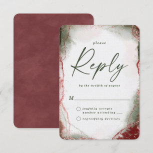 Abstrakte Terra Rosa Wedding RSVP Antwortkarte
