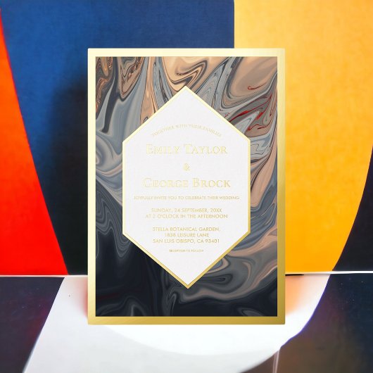 Abstrakte Terracotta auf dem Monte San Giorgio Folieneinladung