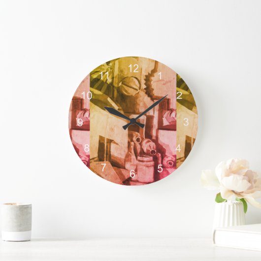 Abstrakte Terracotta Shades Designer Große Uhr (Zuhause)