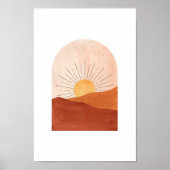 Abstrakte Terrakotta-Landschaft, Sonne und Wüste Poster (Vorne)