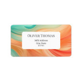 Abstrakte Terrakotta und Jadegrün Adressaufkleber (Vorne)