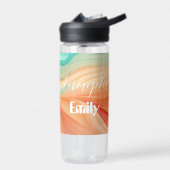 Abstrakte Terrakotta und Jadegrün Trinkflasche (Links)