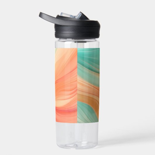 Abstrakte Terrakotta und Jadegrün Trinkflasche (Rechts)