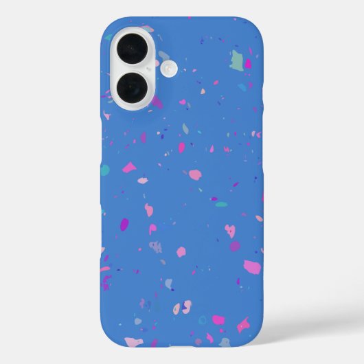 Abstrakte Terrazzo Galaxy Illustration in Blau Case-Mate iPhone Hülle (Rückseite)