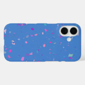 Abstrakte Terrazzo Galaxy Illustration in Blau Case-Mate iPhone Hülle (Rückseite (Horizontal))