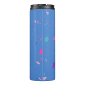 Abstrakte Terrazzo Galaxy Illustration in Blau Thermosbecher (Rückseite)