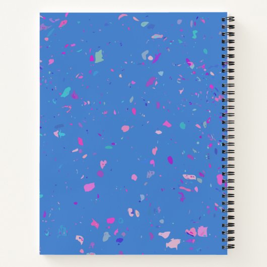 Abstrakte Terrazzo Galaxy in Blue Rezept Notebook Notizblock (Rückseite)