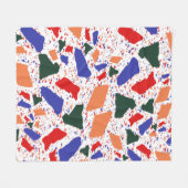 Abstrakte Terrazzo Hand gezeichnet farbenfrohe Mus Fleecedecke (Vorderseite (Horizontal))