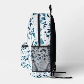 Abstrakte Terrazzo Mosaic Navy & Light Blue School Bedruckter Rucksack (Rechts)