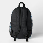 Abstrakte Terrazzo Mosaic Navy & Light Blue School Bedruckter Rucksack (Rückseite)