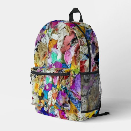 Abstrakte Textilien Bedruckter Rucksack (Rückseitige Ecke Rechts)