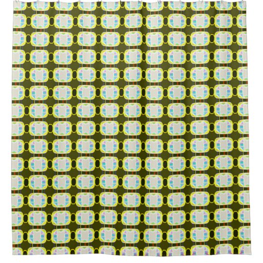 abstrakte Textur, buntes Gingham-Muster, modern Duschvorhang (Vorderseite)