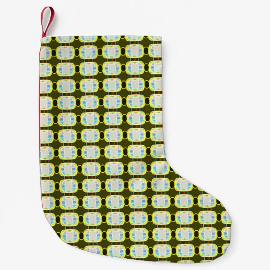 abstrakte Textur, buntes Gingham-Muster, modern Kleiner Weihnachtsstrumpf (Vorderseite)