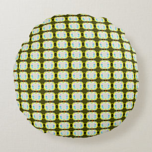 abstrakte Textur, buntes Gingham-Muster, modern Rundes Kissen