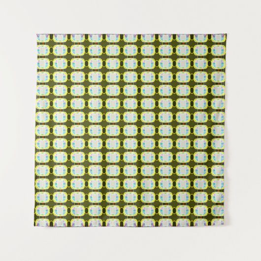 abstrakte Textur, buntes Gingham-Muster, modern Wandteppich (Vorderseite)