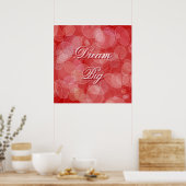 Abstrakte Textur des roten Buh-Effekts. Text. Poster (Küche)