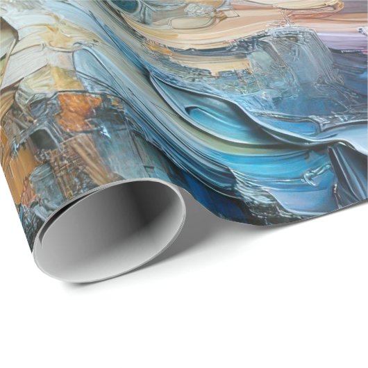 Abstrakte Textur dicken Farbmustern Geschenkpapier (Rolleneckpunkt)