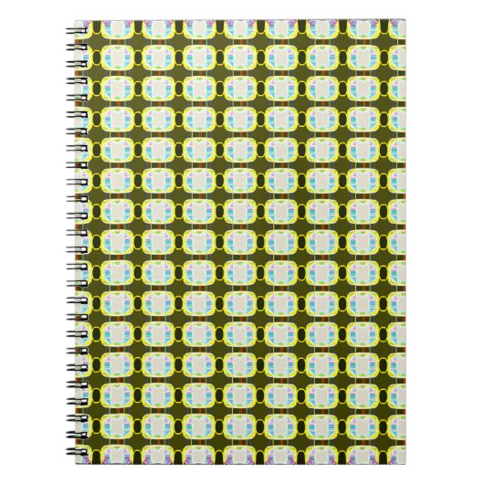 abstrakte Textur, farbenfrohes Gingham-Muster, mod Notizblock (Vorderseite)