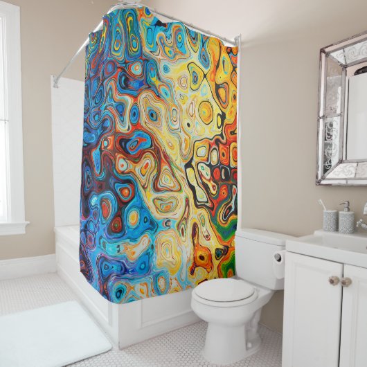 Abstrakte Textur farbig Duschvorhang (Beispiel)
