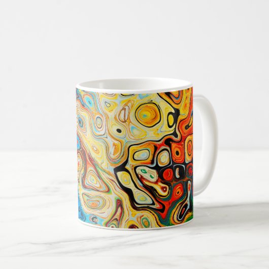 Abstrakte Textur farbig Kaffeetasse (VorderseiteRechts)