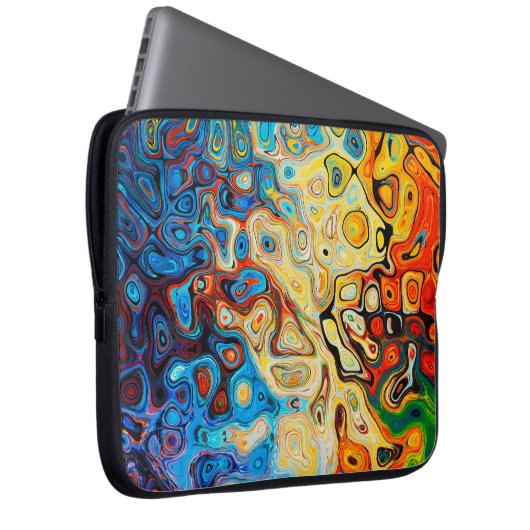 Abstrakte Textur farbig Laptopschutzhülle (Vorne Rechts)