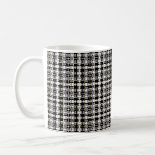 abstrakte Textur, farbiges kariertes Muster, Schwa Kaffeetasse (Links)