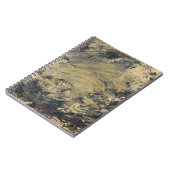 Abstrakte Textur in erthy Beige Black Swirl Notizblock (Linke Seite)