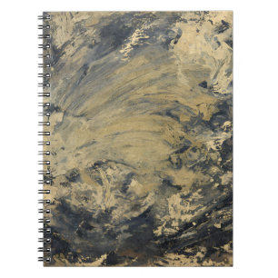 Abstrakte Textur in erthy Beige Black Swirl Notizblock