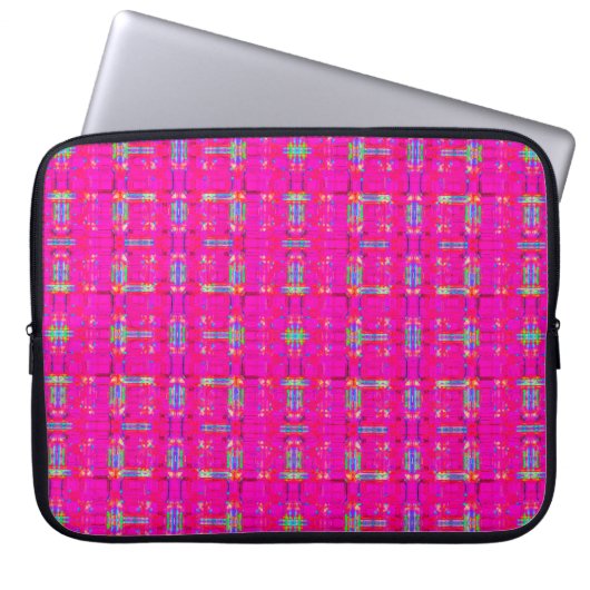 abstrakte Textur, karierte Farbmuster, moderne Laptopschutzhülle (Vorderseite)