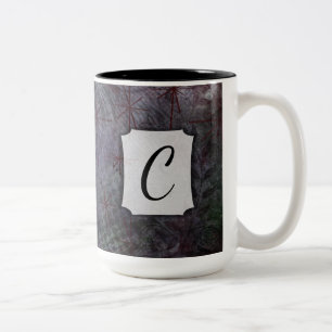 Abstrakte Textur mit Coolen Farben und Monogramm Zweifarbige Tasse