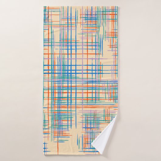 Abstrakte Textur mit Kreuzstreifen. Modern Pat Badehandtuch (Badehandtuch)