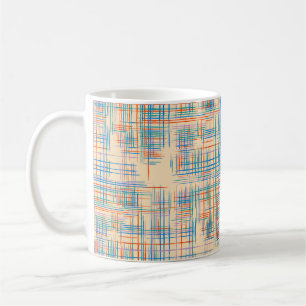 Abstrakte Textur mit Kreuzstreifen. Modern Pat Kaffeetasse
