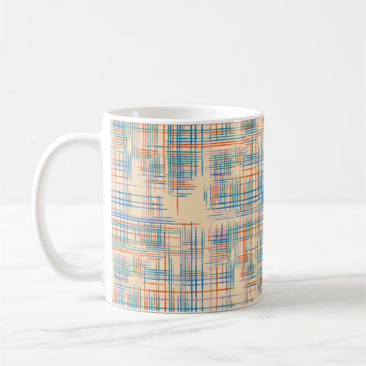 Abstrakte Textur mit Kreuzstreifen. Modern Pat Kaffeetasse (Links)