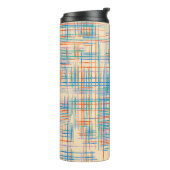 Abstrakte Textur mit Kreuzstreifen. Modern Pat Thermosbecher (Nach links gedreht)