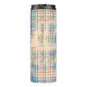 Abstrakte Textur mit Kreuzstreifen. Modern Pat Thermosbecher (Rückseite)