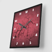 Abstrakte Textur Red Clay Risse Wand Quadratische Wanduhr (Winkel)