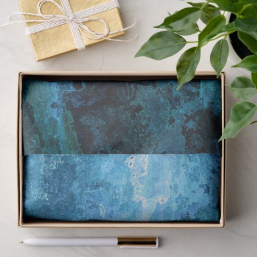 Abstrakte Texturblau-Hintergrund Seidenpapier (Geschenk)