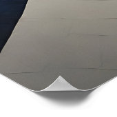 Abstrakte Texturierte Diagonale Blau Gold Poster (Ecke)