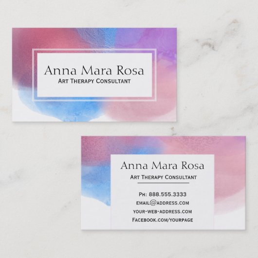 *~* Abstrakte Therapie Weibliche Wasserfarbe Visitenkarte (Vorne/Hinten)