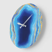 Abstrakte Tiefblau-Goldmedaille Große Wanduhr (Winkel)