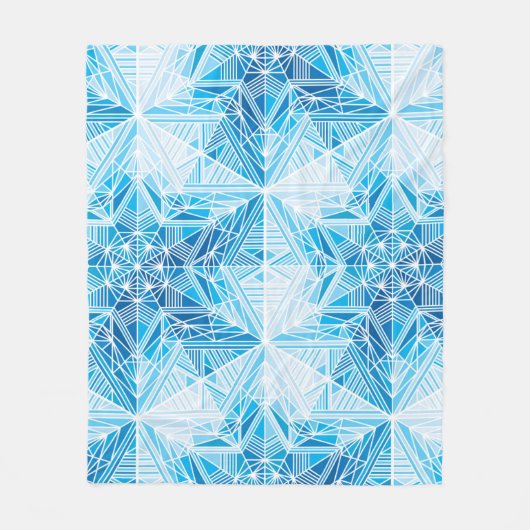 Abstrakte Tiefstststerne-Schneeflocken-Muster Fleecedecke (Vorderseite)