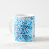 Abstrakte Tiefstststerne-Schneeflocken-Muster Kaffeetasse (Vorderseite Links)