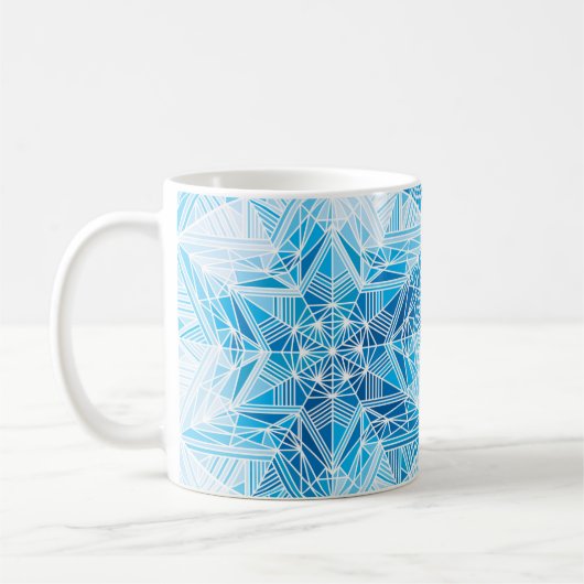 Abstrakte Tiefstststerne-Schneeflocken-Muster Kaffeetasse (Links)